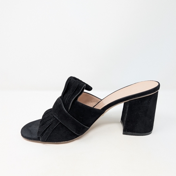 Gucci Size 40 Marmont Suede Fringe Mules Kiltie Heels Sandals Double G - Picture 7 of 15